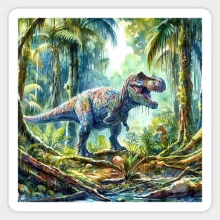 Artistic fantasy illustration of an Allosaurus dinosaur Sticker